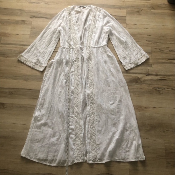 Abercrombie & Fitch Longsleeve Front Tie Maxi Dress Coverup - Picture 8 of 8